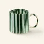 Kubek ceramiczny w paski 380 ml Ronnie zielony