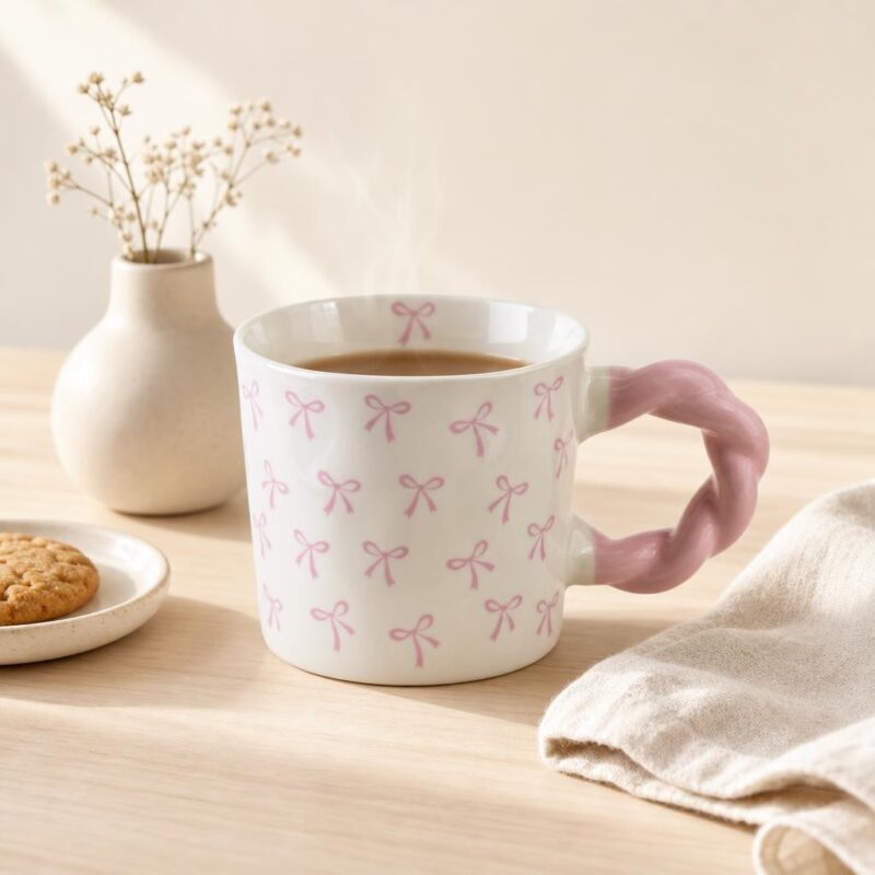 Kubek ceramiczny 300 ml Maggie różowy