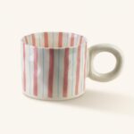 Kubek ceramiczny w paski 380 ml Rodi różowo-niebieski