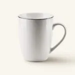 Kubek porcelanowy z czarnym rantem 370 ml Simple biały