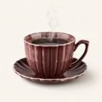 Filiżanka porcelanowa ze spodkiem 300 ml bordowa