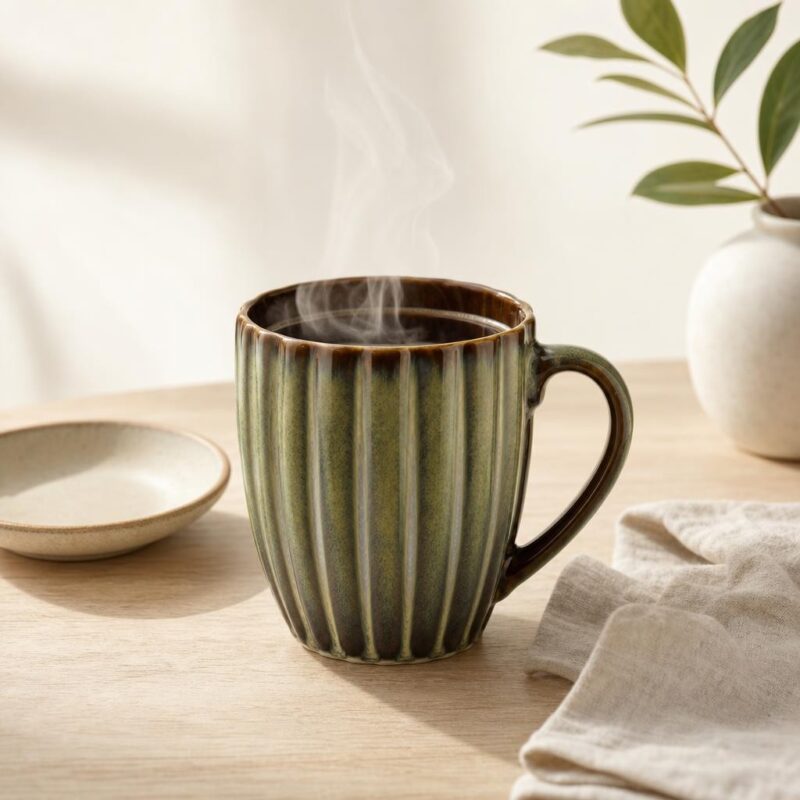 Kubek porcelanowy 360 ml Evie Green zielony