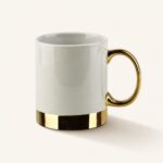 Kubek porcelanowy 330 ml Dalia biało-złoty