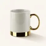Kubek porcelanowy 330 ml Dalia biało-złoty