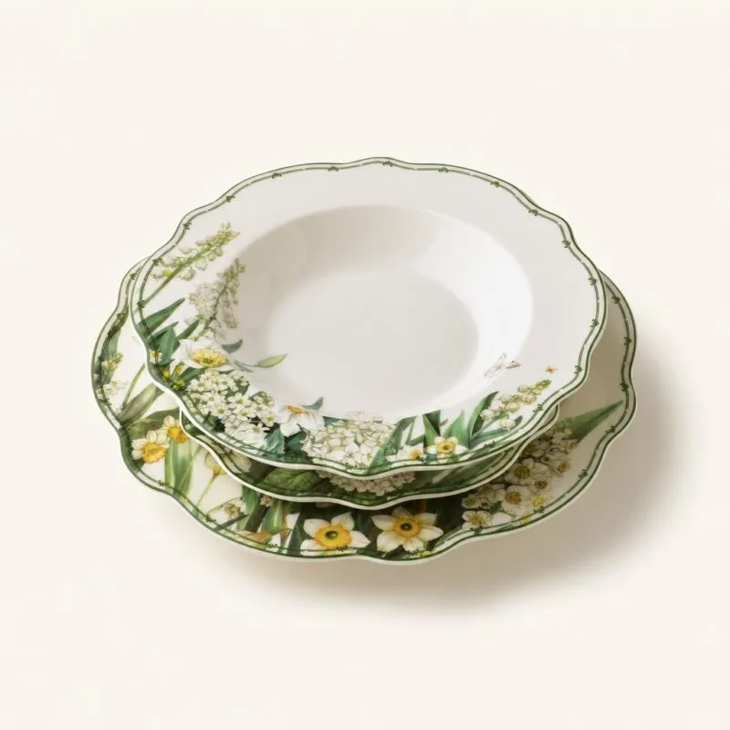 dz-graf-HTTB1868-SR-cream Serwis obiadowy porcelana 18 el wzór kwiatowy