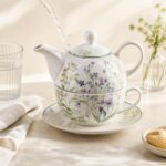 Zestaw Tea For One porcelanowy Faccia Verde 410/280ml