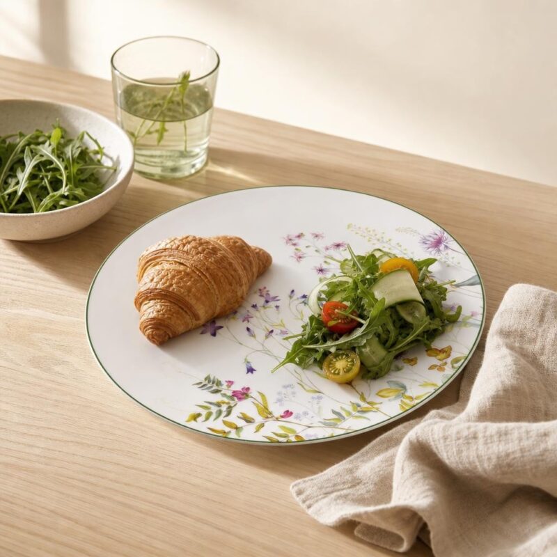 Talerz obiadowy porcelanowy 27,5 cm Faccia Verde