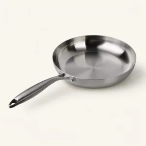Patelnia stalowa metalowa nierdzewna 30 cm srebrna
