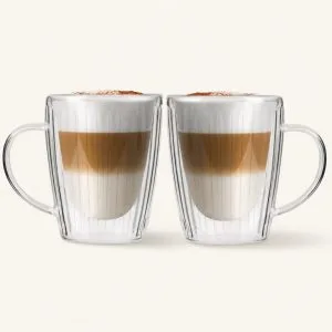 Szklanki do latte z uchem podwójna ścianka 250 ml