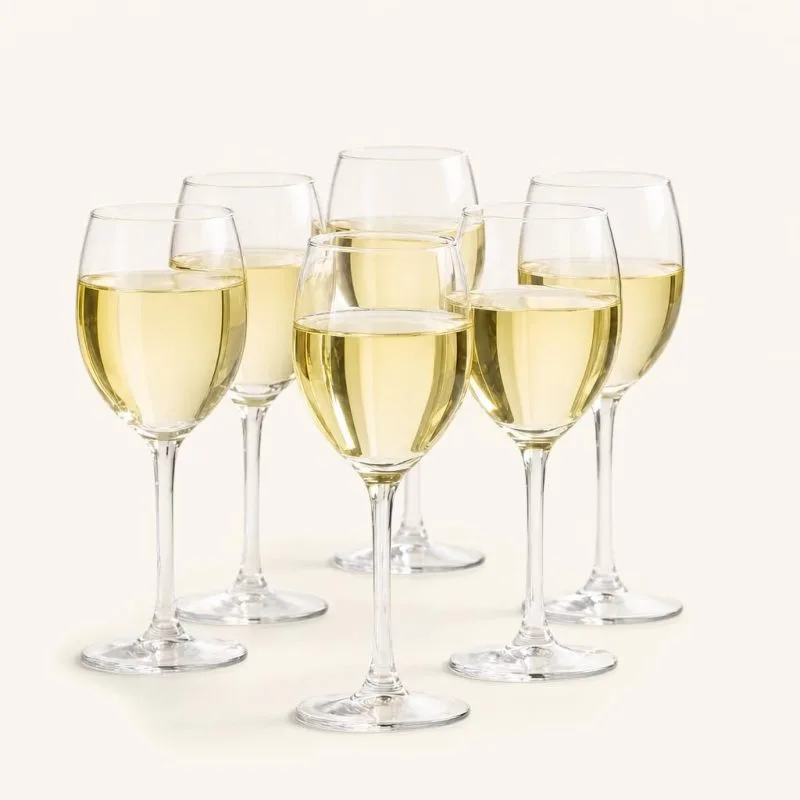 Kieliszki do wina białego 250 ml szklane komplet 6