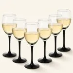 Kieliszki do wina białego 250 ml Onyx czarna nóżka 6 szt.