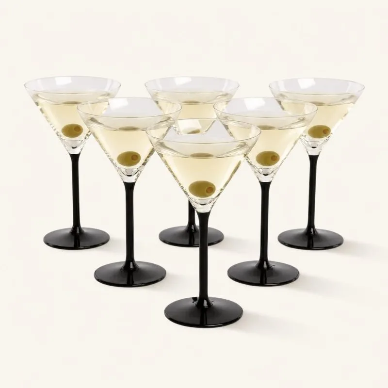 Kieliszki do martini 260 ml Onyx czarna nóżka