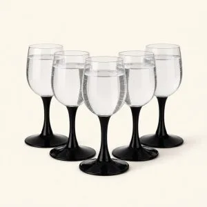 Kieliszki do wódki 35 ml Onyx czarna nóżka 6 szt.