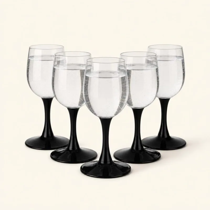 Kieliszki do wódki 35 ml Onyx czarna nóżka 6 szt.