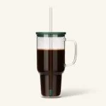 Kubek szklany ze słomką 1,1 L