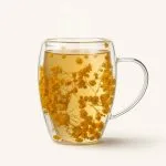 Kubek szklany z podwójnym szkłem 320 ml w kwiaty
